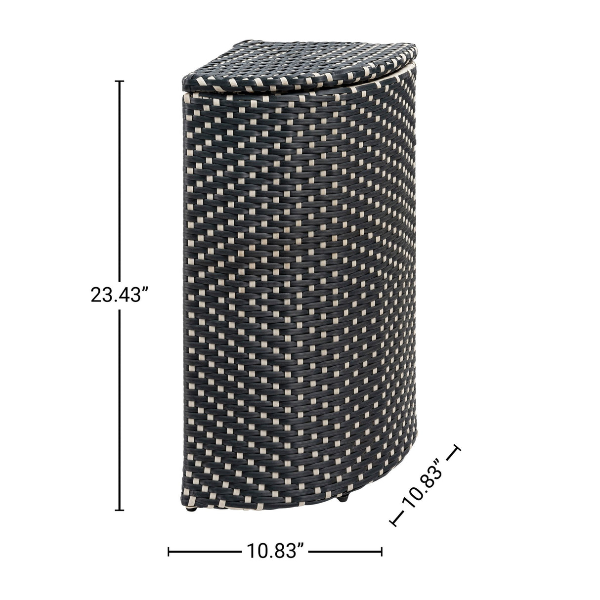 Chloe all - weather wicker/metal corner hideaway outdoor trash can - Tuesday Morning - Outdoor Trash Cans