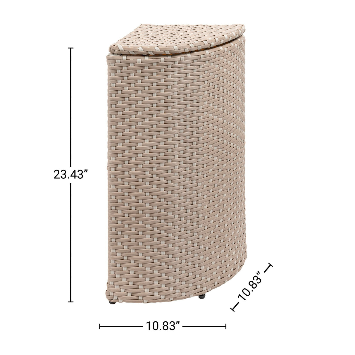 Chloe all - weather wicker/metal corner hideaway outdoor trash can - Tuesday Morning - Outdoor Trash Cans