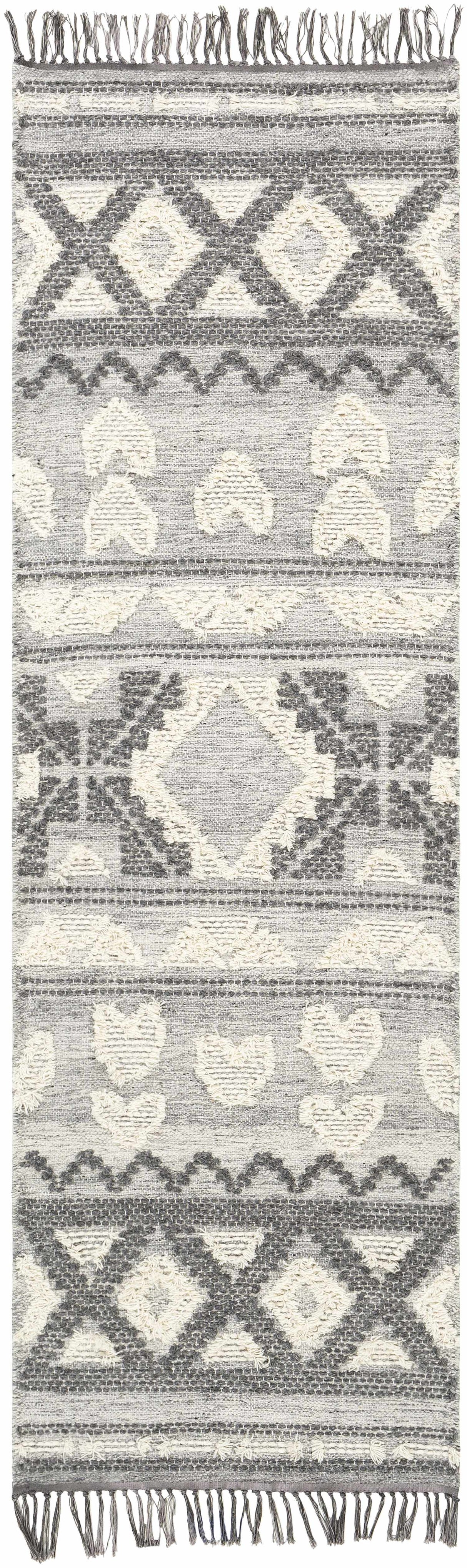 Gakona High-Low Cream&Charcoal Wool Rug - Clearance