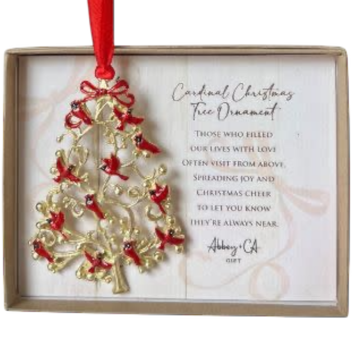 Gold Cardinal Tree Ornament