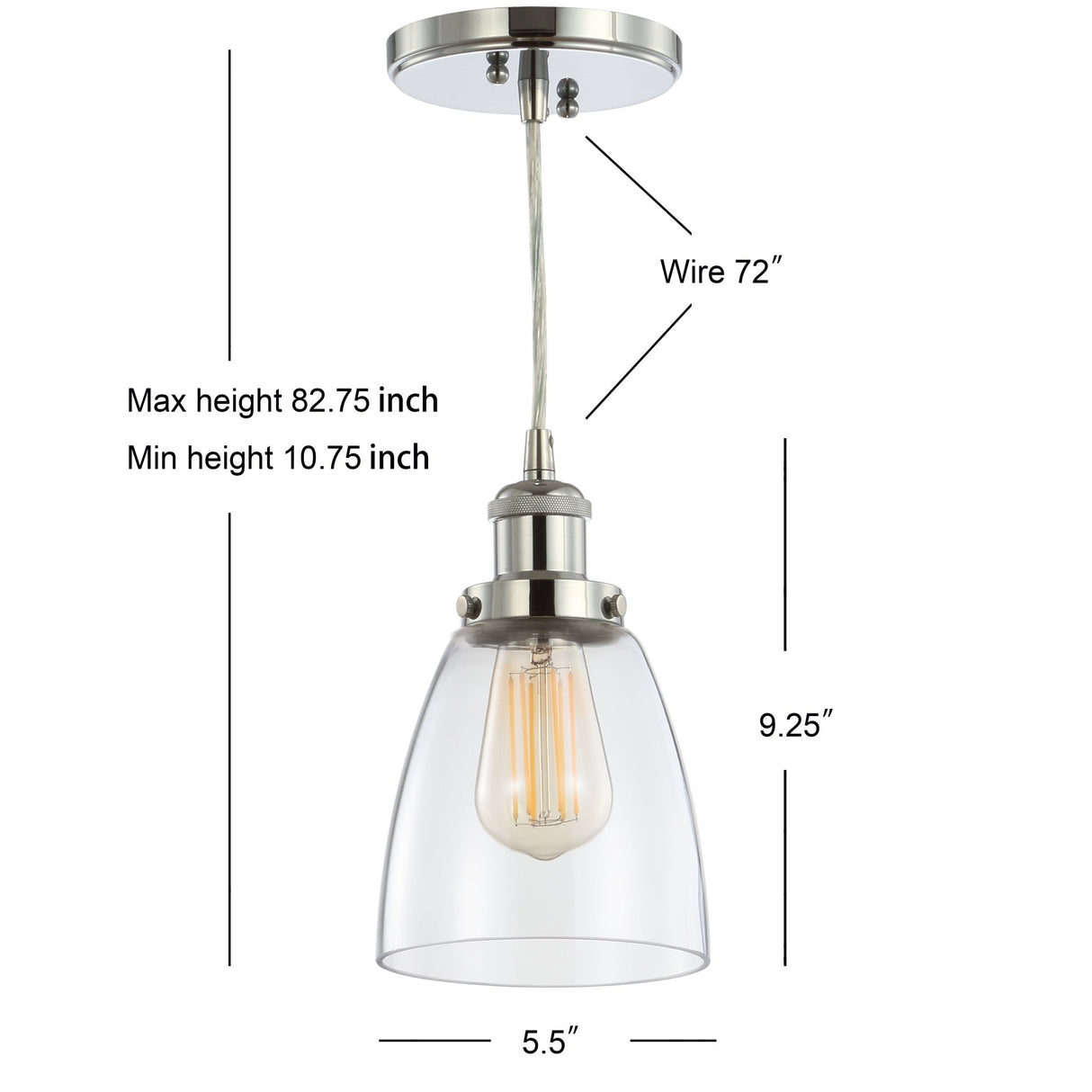 Cleo adjustable metal/glass led pendant - Tuesday Morning - Pendants