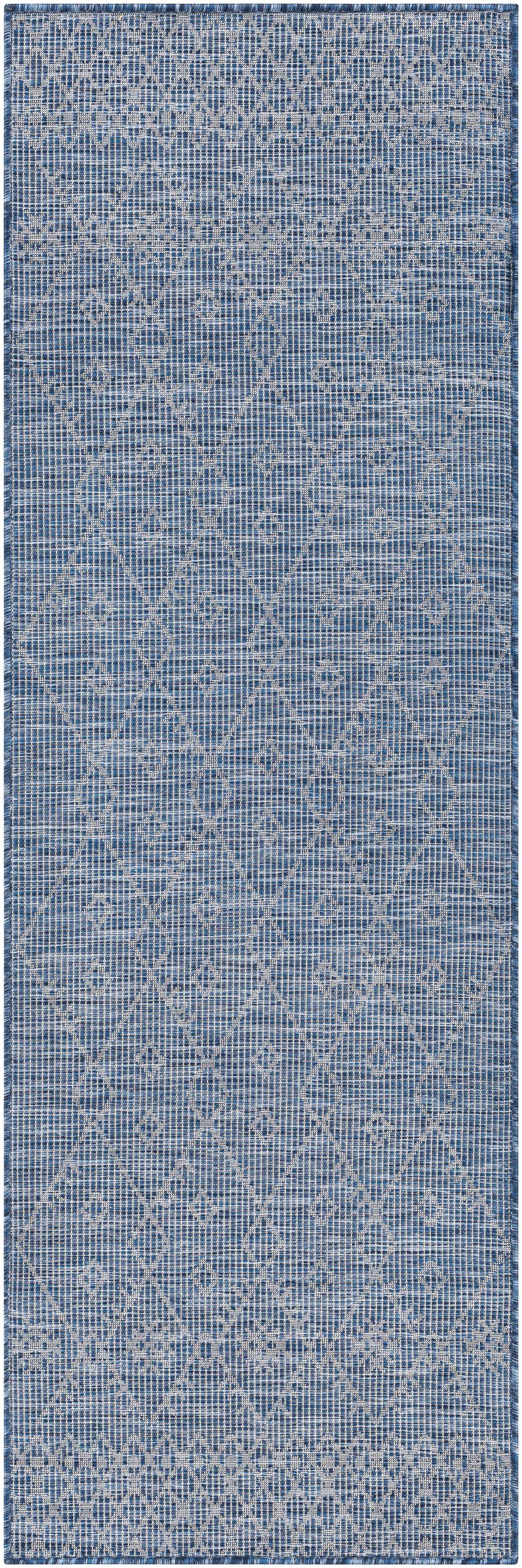 Lorena Blue Flatweave Trellis Area Carpet - Clearance