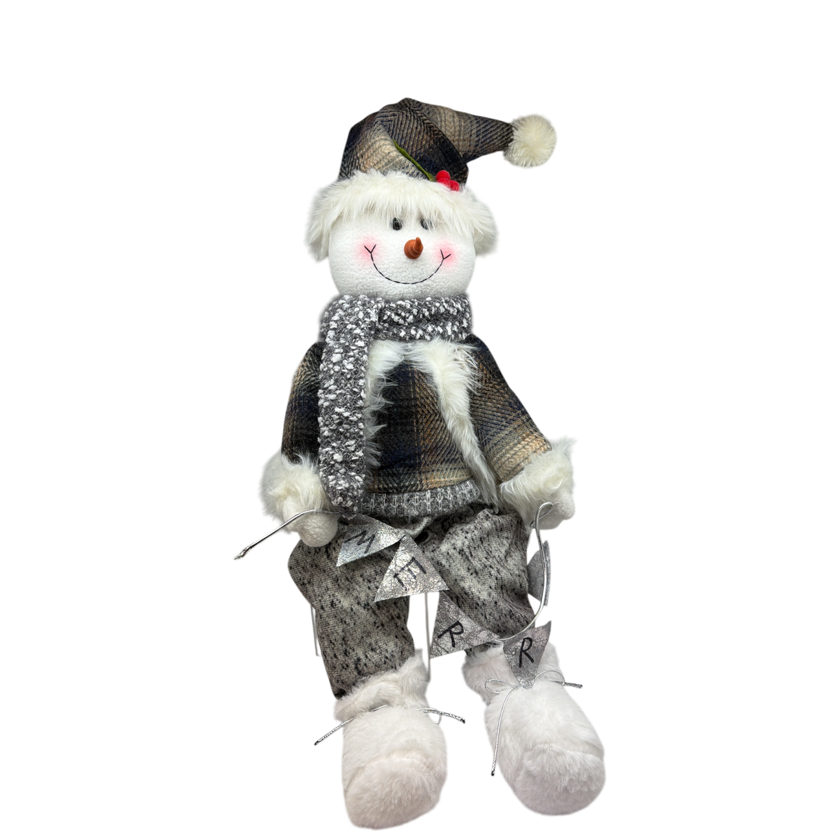 Animated Snowman With Banner Shelf Sitter