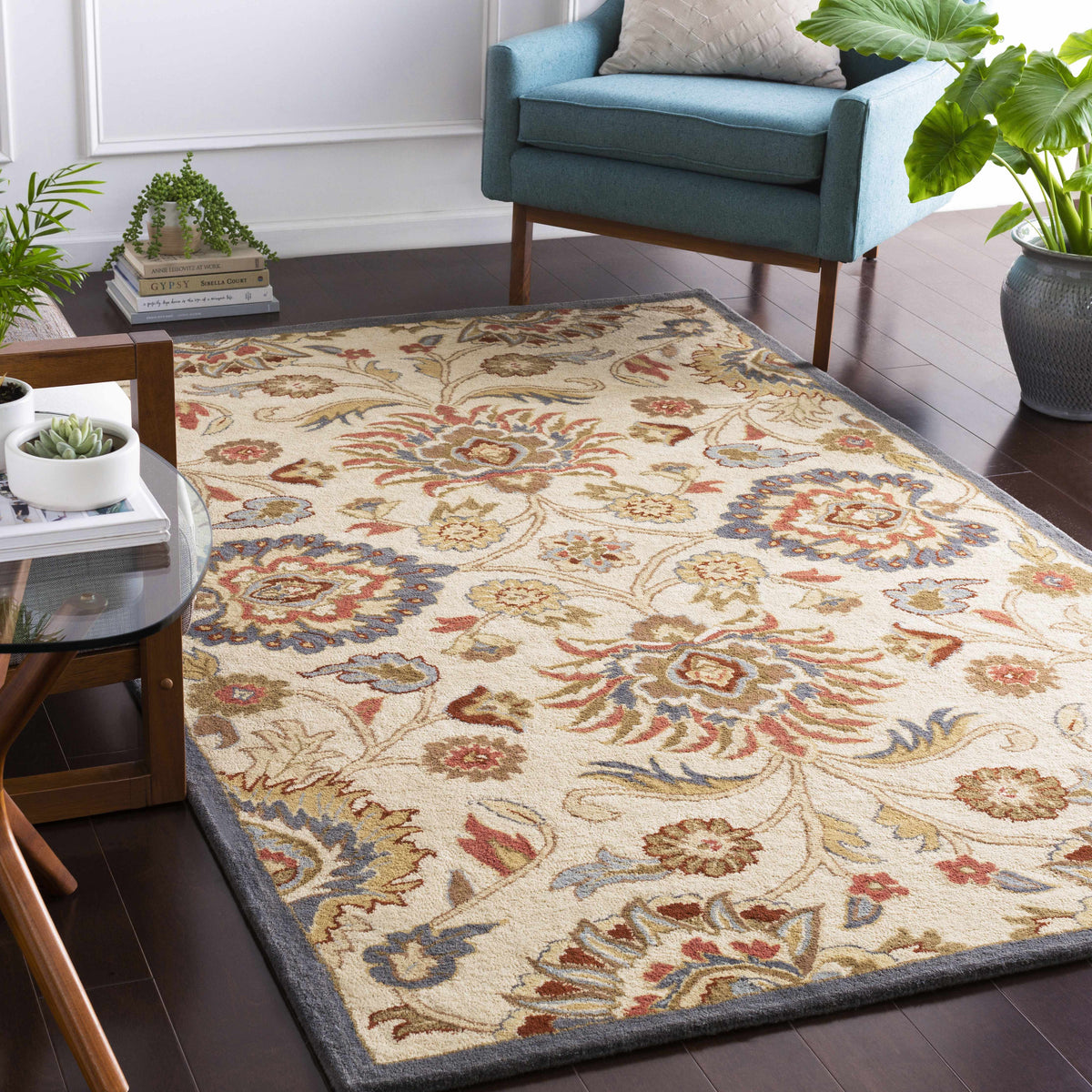 Conesus Hand Tufted Blue & Rust 1204 Area Rug - Clearance