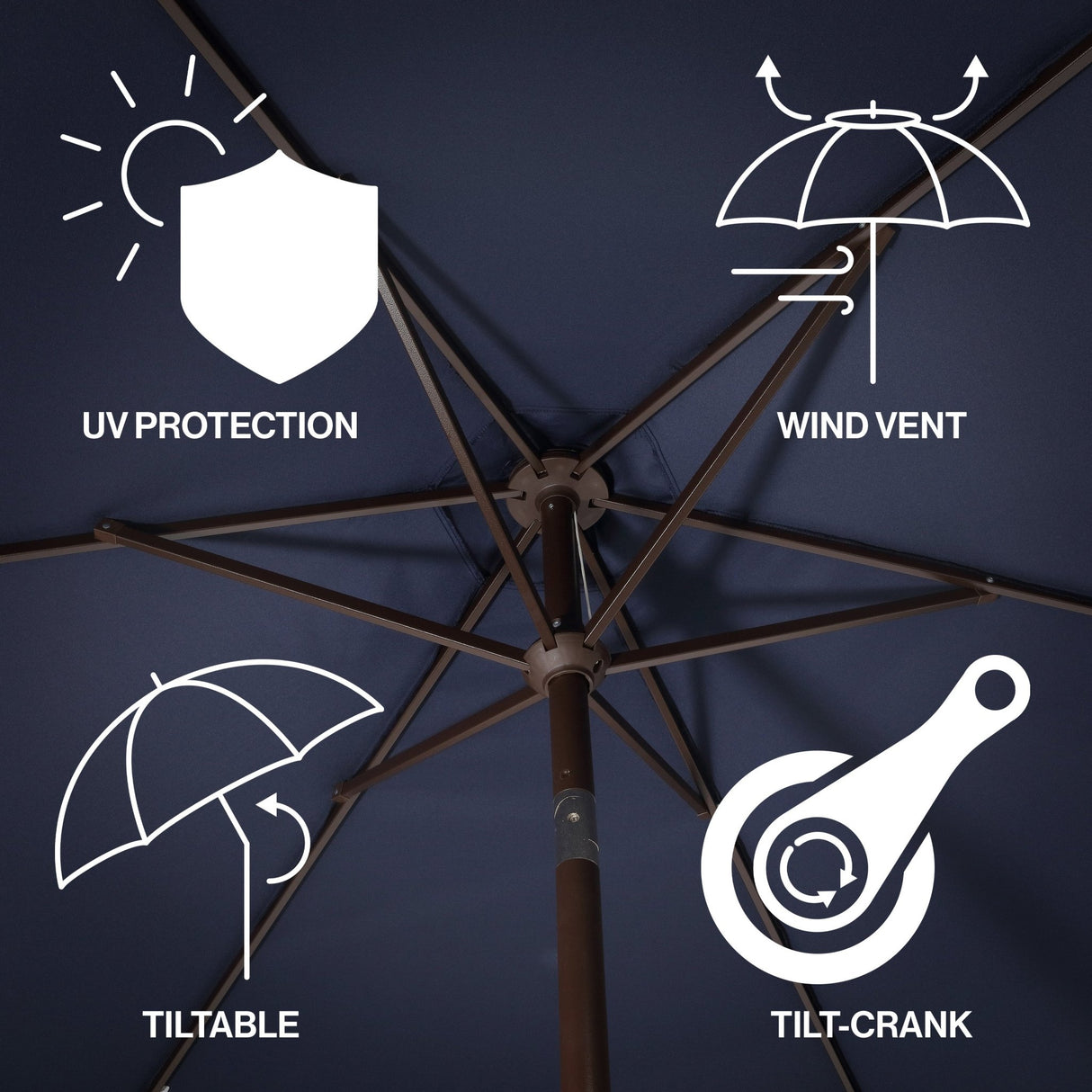 Collins classic cottage tassel market patio umbrella with auto - tilt - Tuesday Morning - Umbrellas & Sunshades