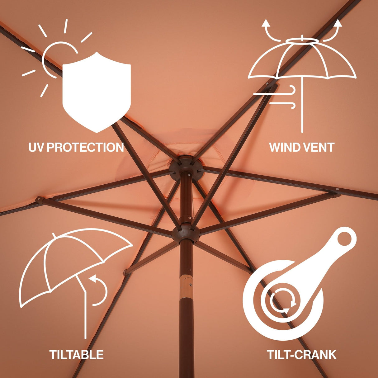 Collins classic cottage tassel market patio umbrella with auto - tilt - Tuesday Morning - Umbrellas & Sunshades