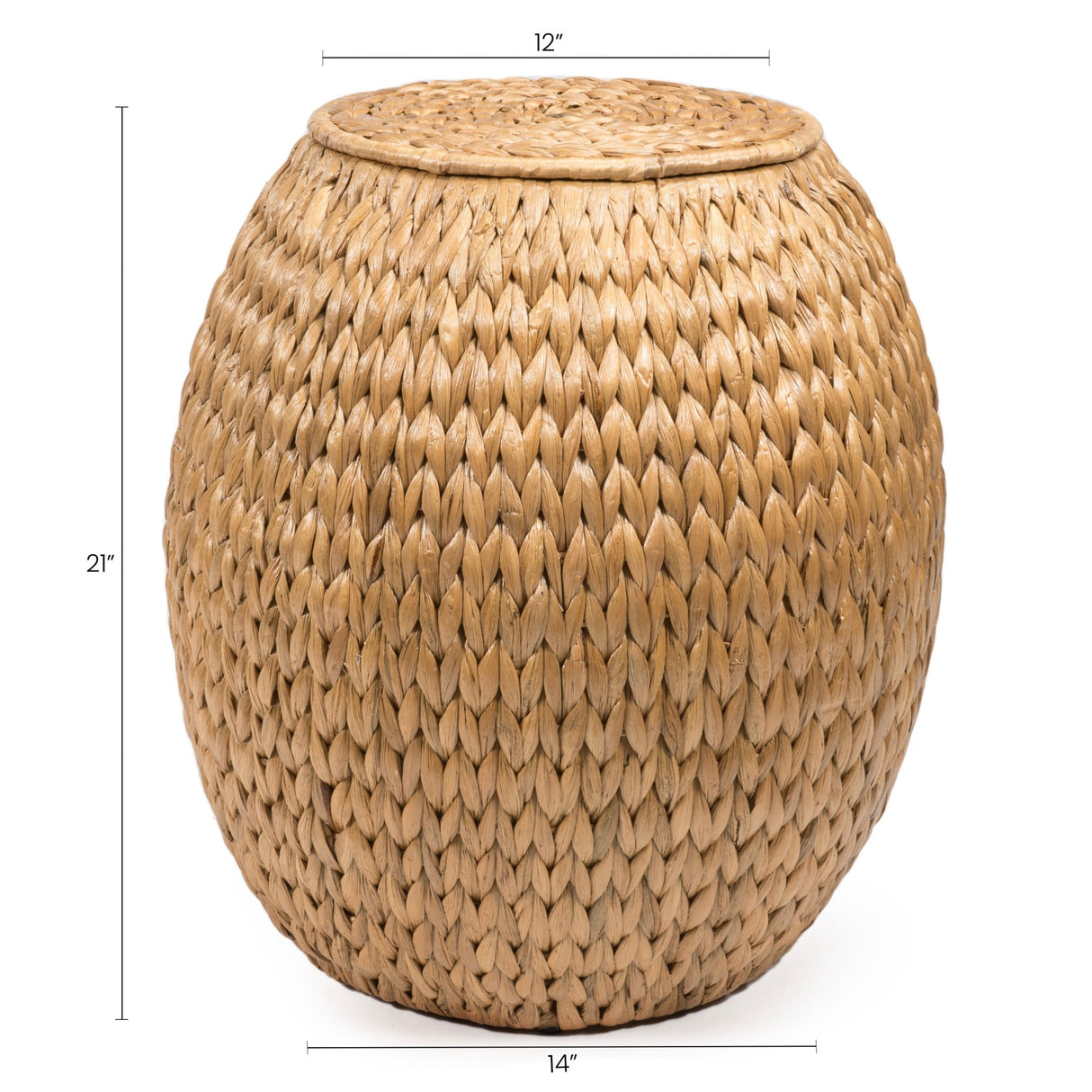 Colt coastal bohemian handwoven hyacinth storage stool with lid - Tuesday Morning - Cabinets & Storage