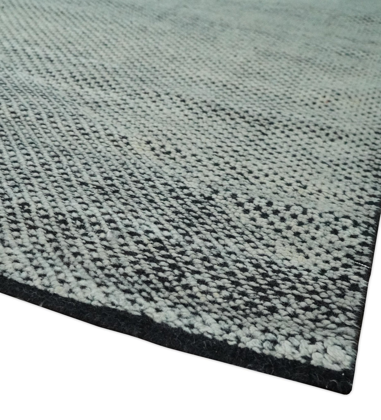 Contemporary Charcoal, Silver and Beige Design 9x12 Hand knotted wool Area Rug