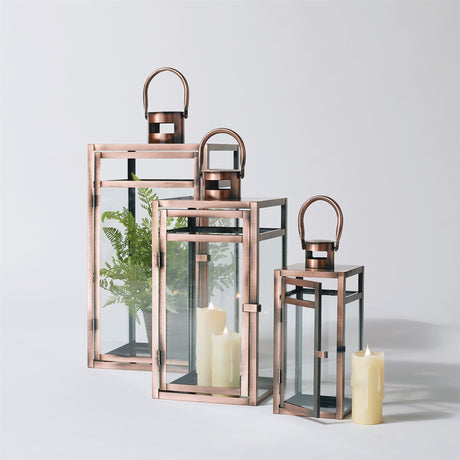 Contemporary-Copper-Metal-Box-Lantern-(Set-of-3)-Outdoor-Lighting