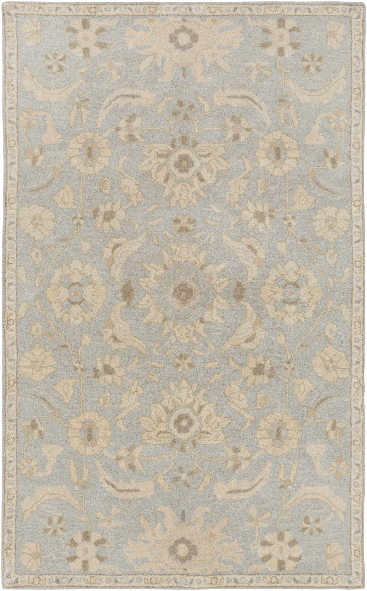 Copen Beige Floral Wool Rug