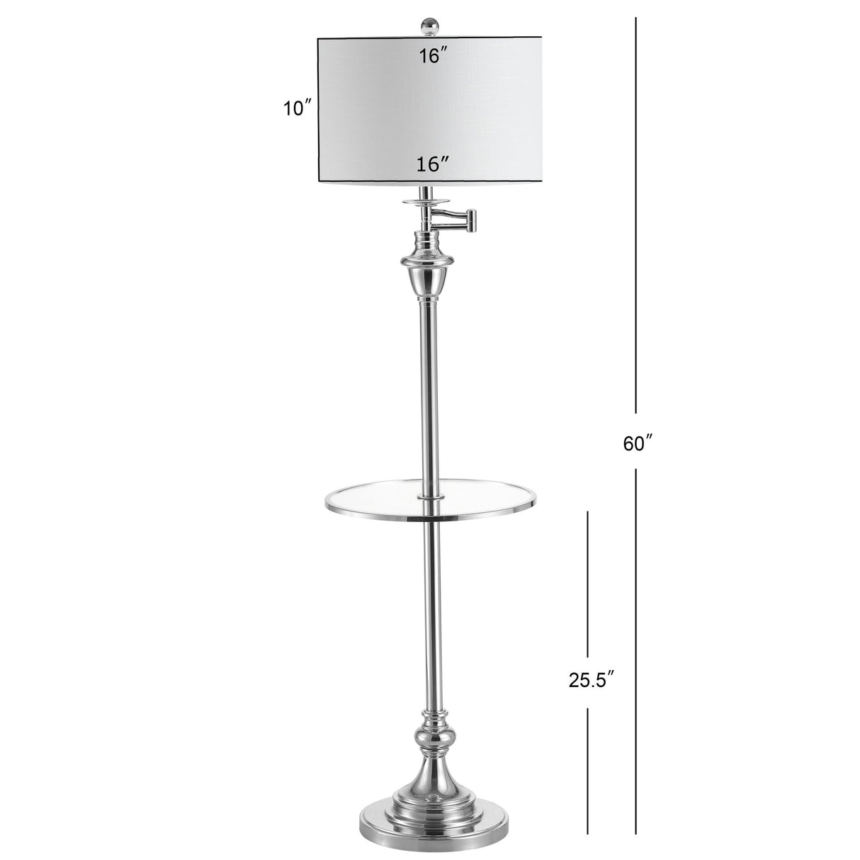Cora metal/glass led side table and floor lamp - Tuesday Morning - Floor Lamps