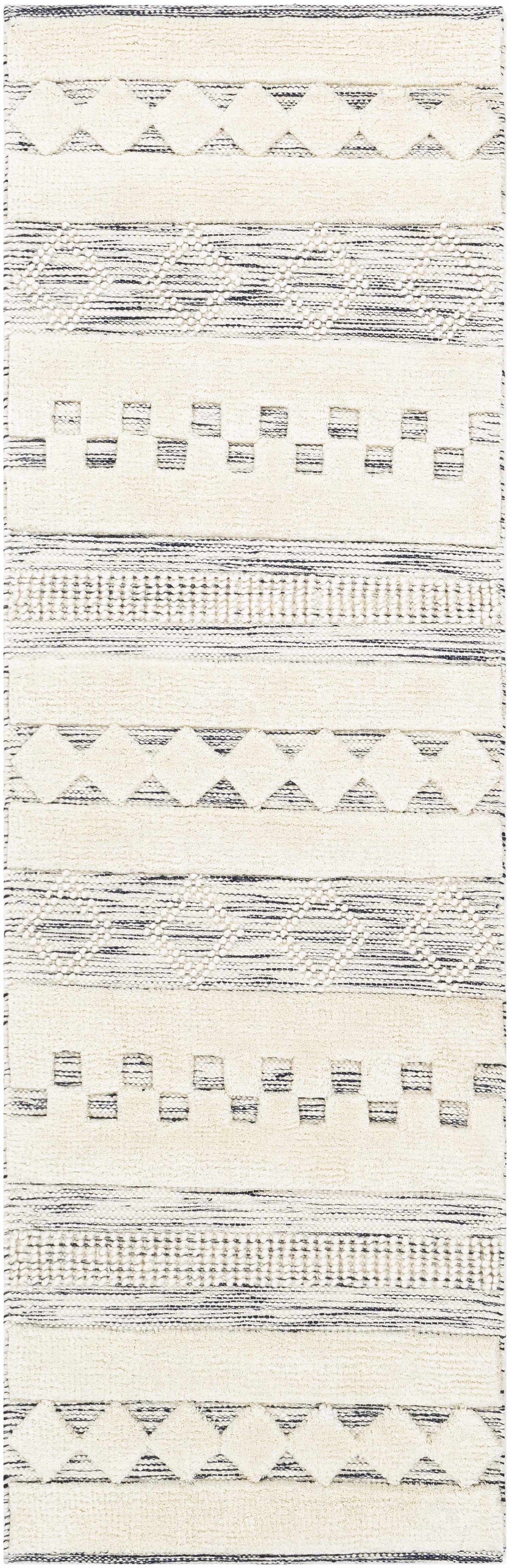 Corry Cream&Black Wool Rug - Clearance