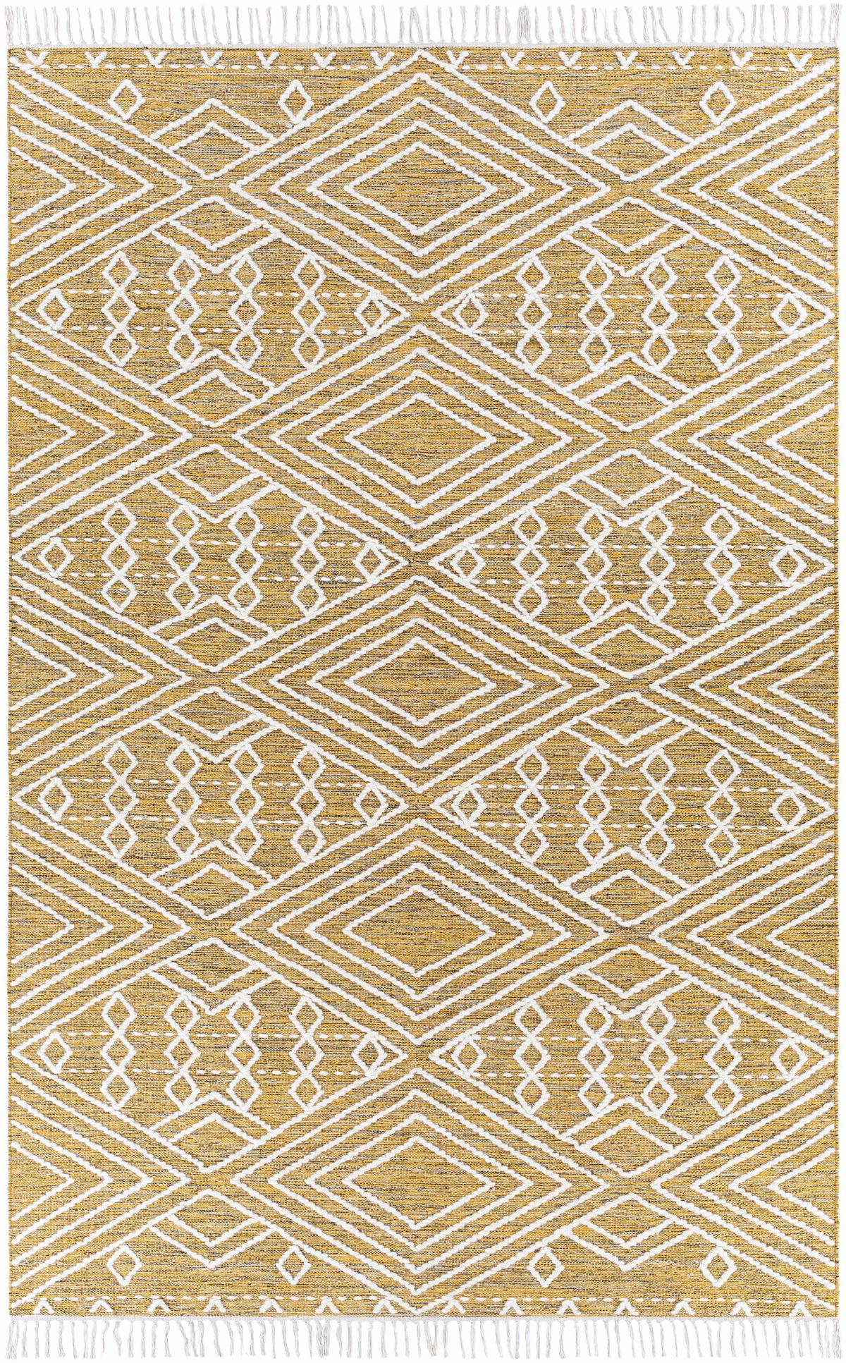 Skedee Mustard/Cream Diamond Carpet - Clearance