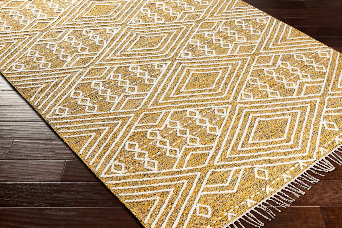 Skedee Mustard/Cream Diamond Carpet - Clearance