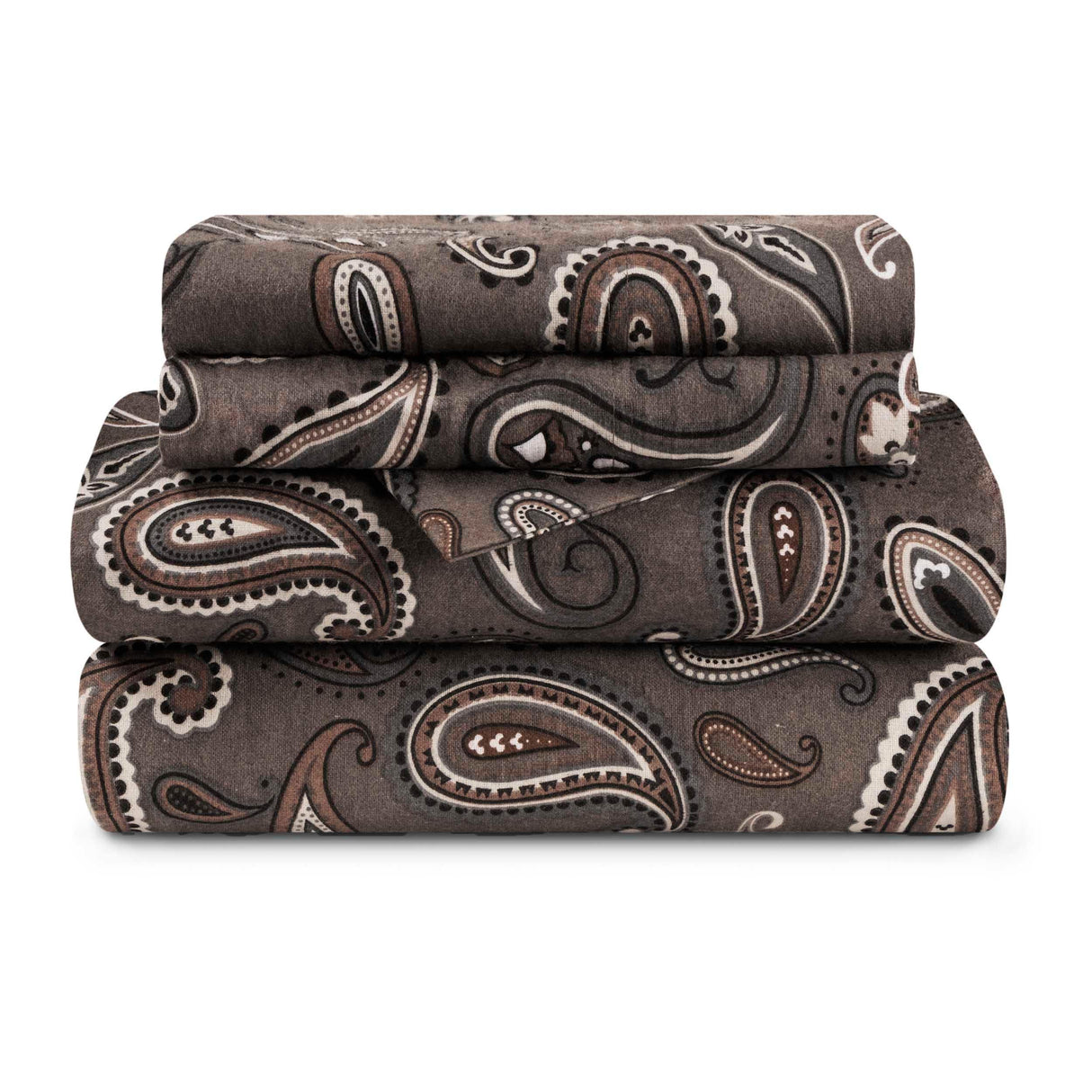 100% Cotton Flannel Bed Sheet Set Floral Paisley Deep Pocket - Sheet Set by Superior Brand