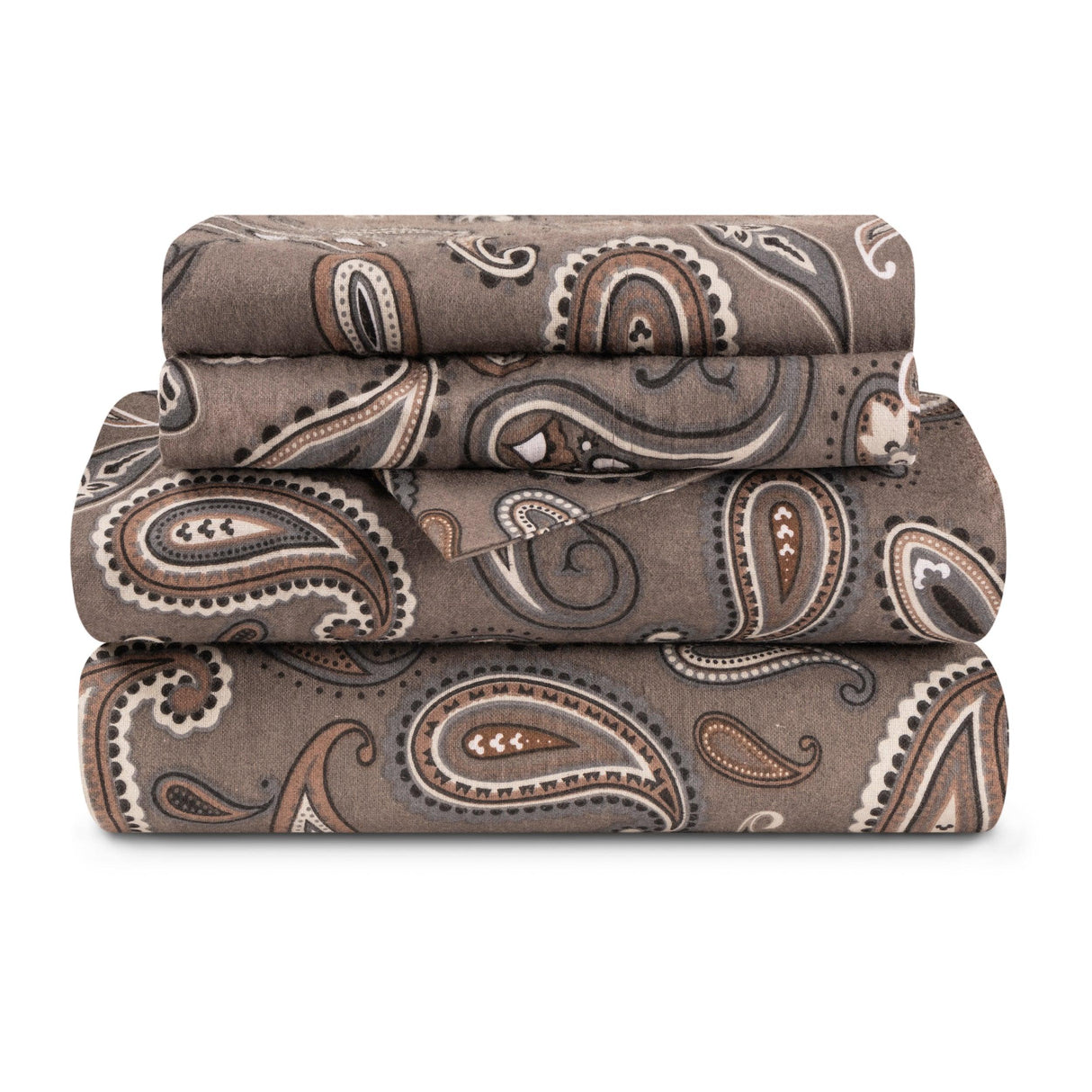100% Cotton Flannel Bed Sheet Set Floral Paisley Deep Pocket - Sheet Set by Superior Brand