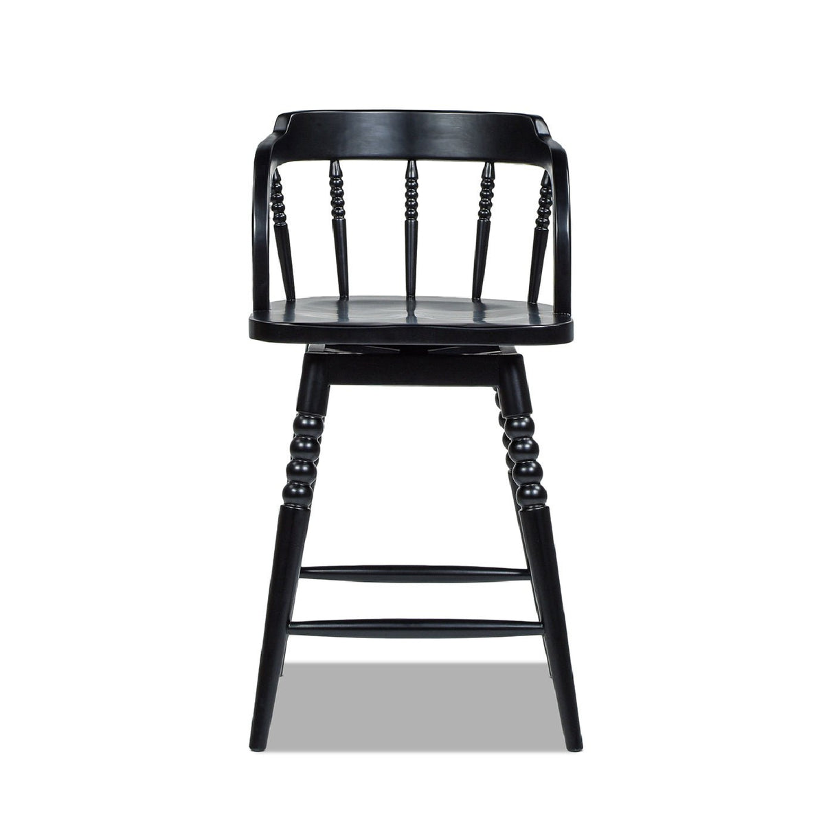 Counter Stool with Spindle Low - Back and Footrest - Counter Stools