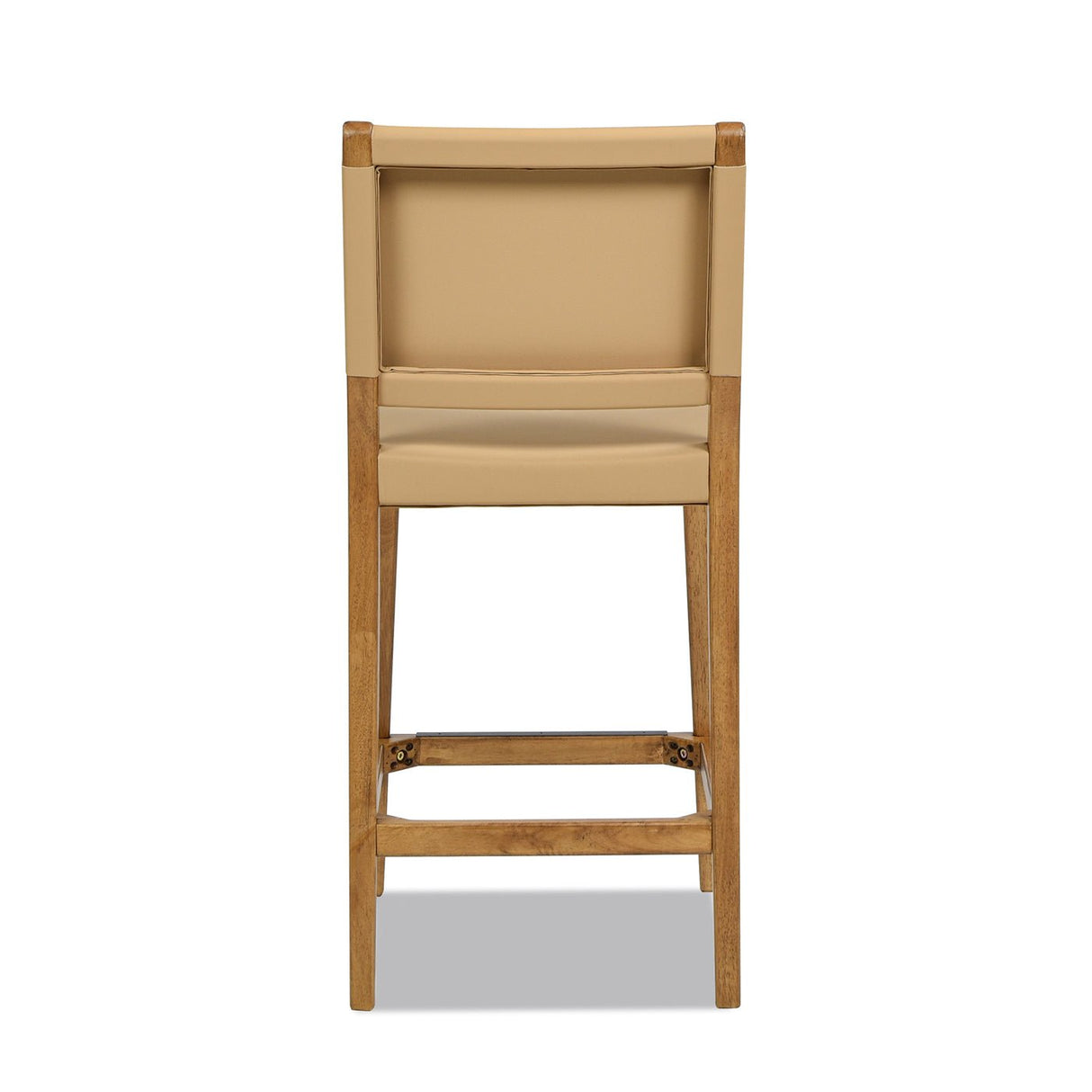 Counter Stool with Wood Frame, Open Back and Footrest - Counter Stools