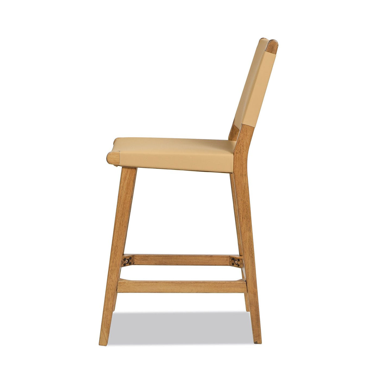 Counter Stool with Wood Frame, Open Back and Footrest - Counter Stools