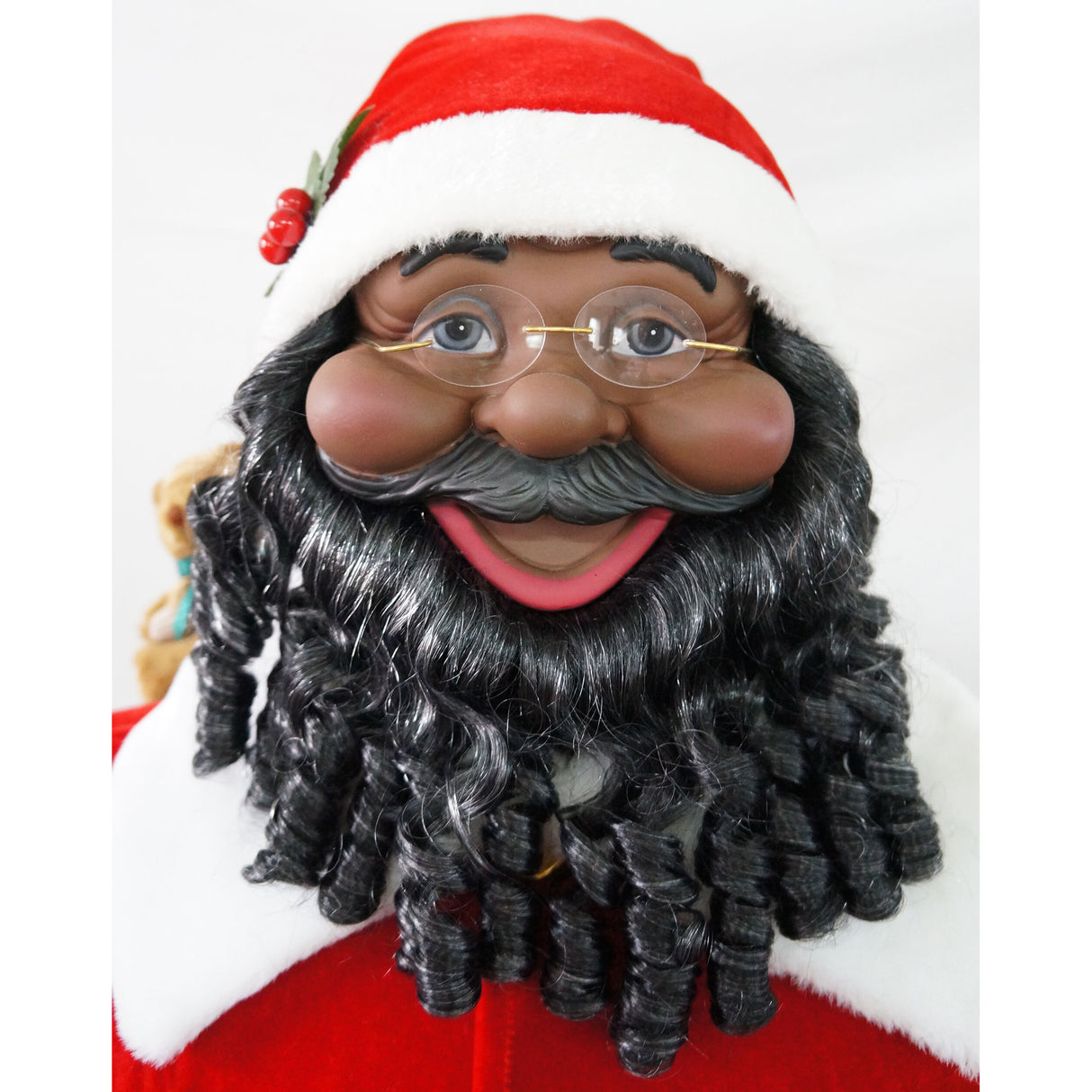 58-In. African American Dancing Santa Claus with Naughty & Nice List, Animated Indoor Christmas Holiday Home Decor