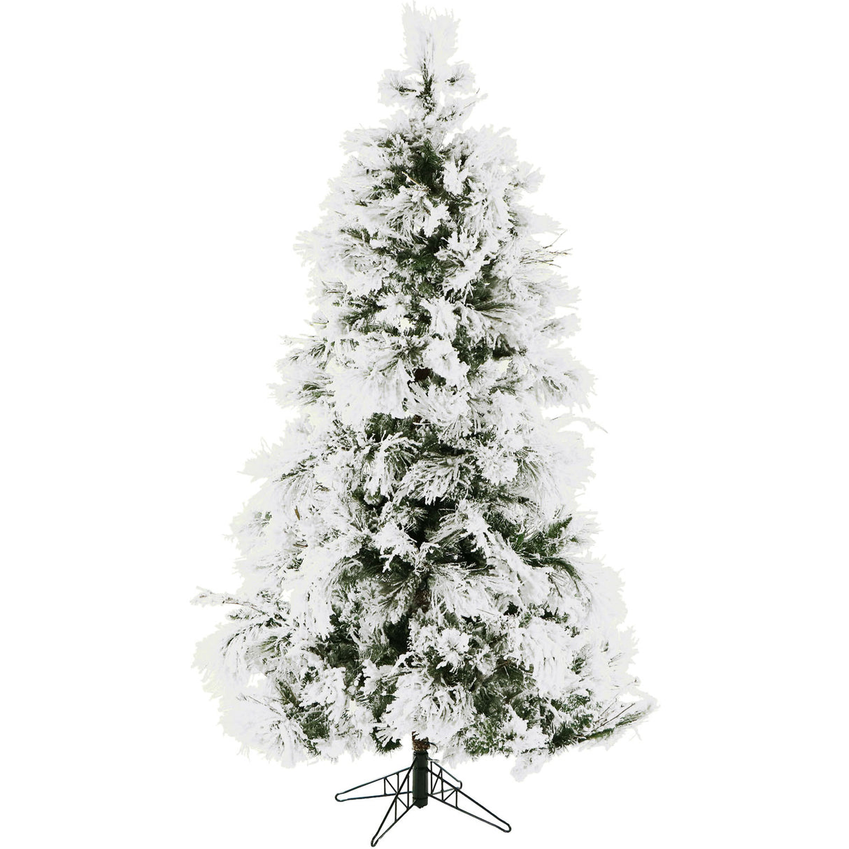 6.5-Ft. Frosted Fir Snowy Artificial Christmas Tree with Clear LED String Lighting
