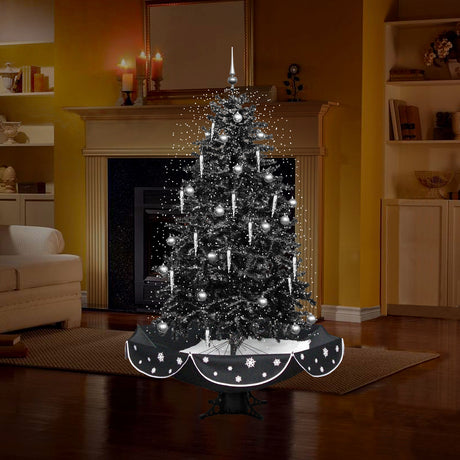 75-In.-Musical-Snowy-Indoor-Holiday-Decor,-Black-Christmas-Tree-with-Black-Umbrella-Base-Christmas