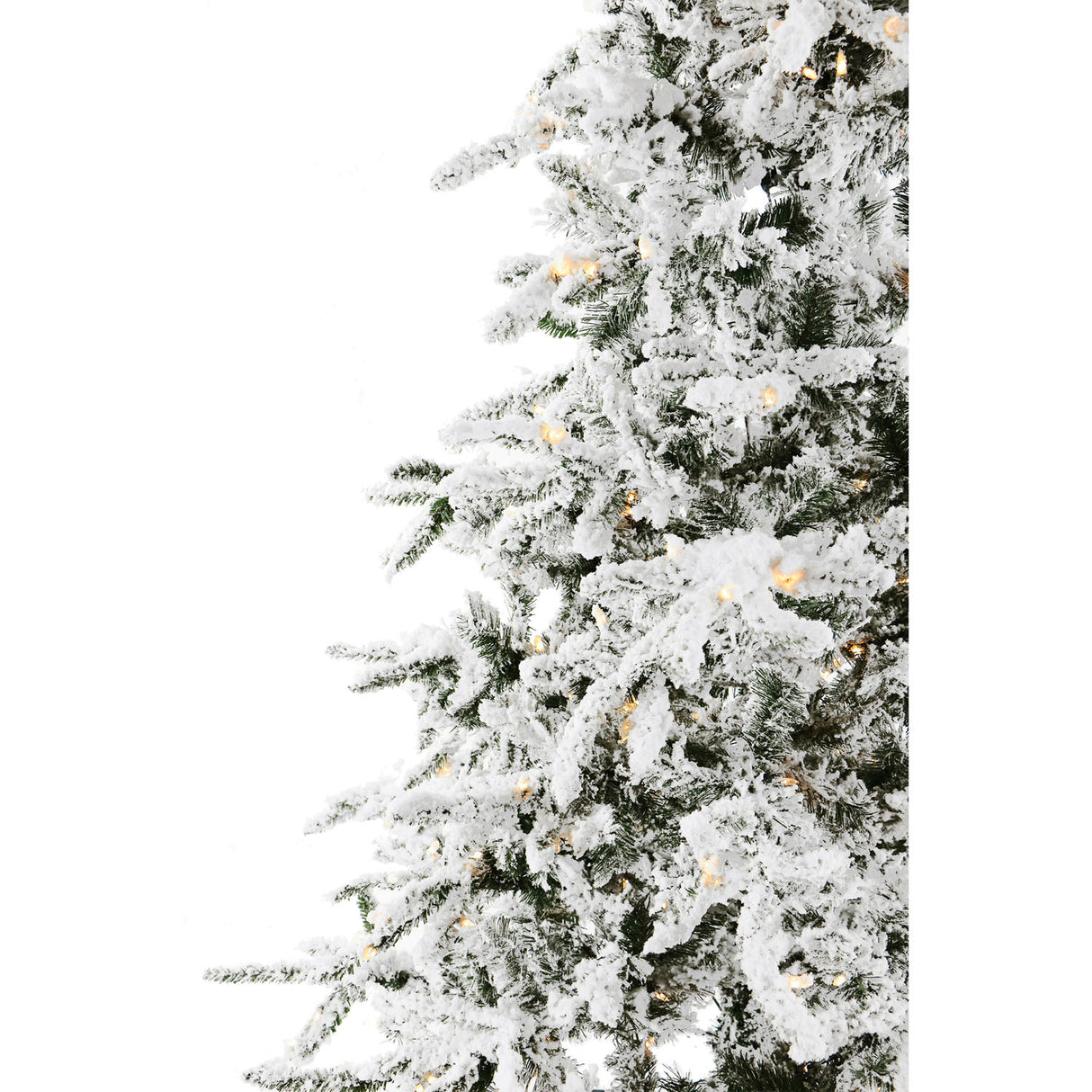 7.5-Ft. White Pine Snowy Artificial Christmas Tree with Clear LED String Lighting