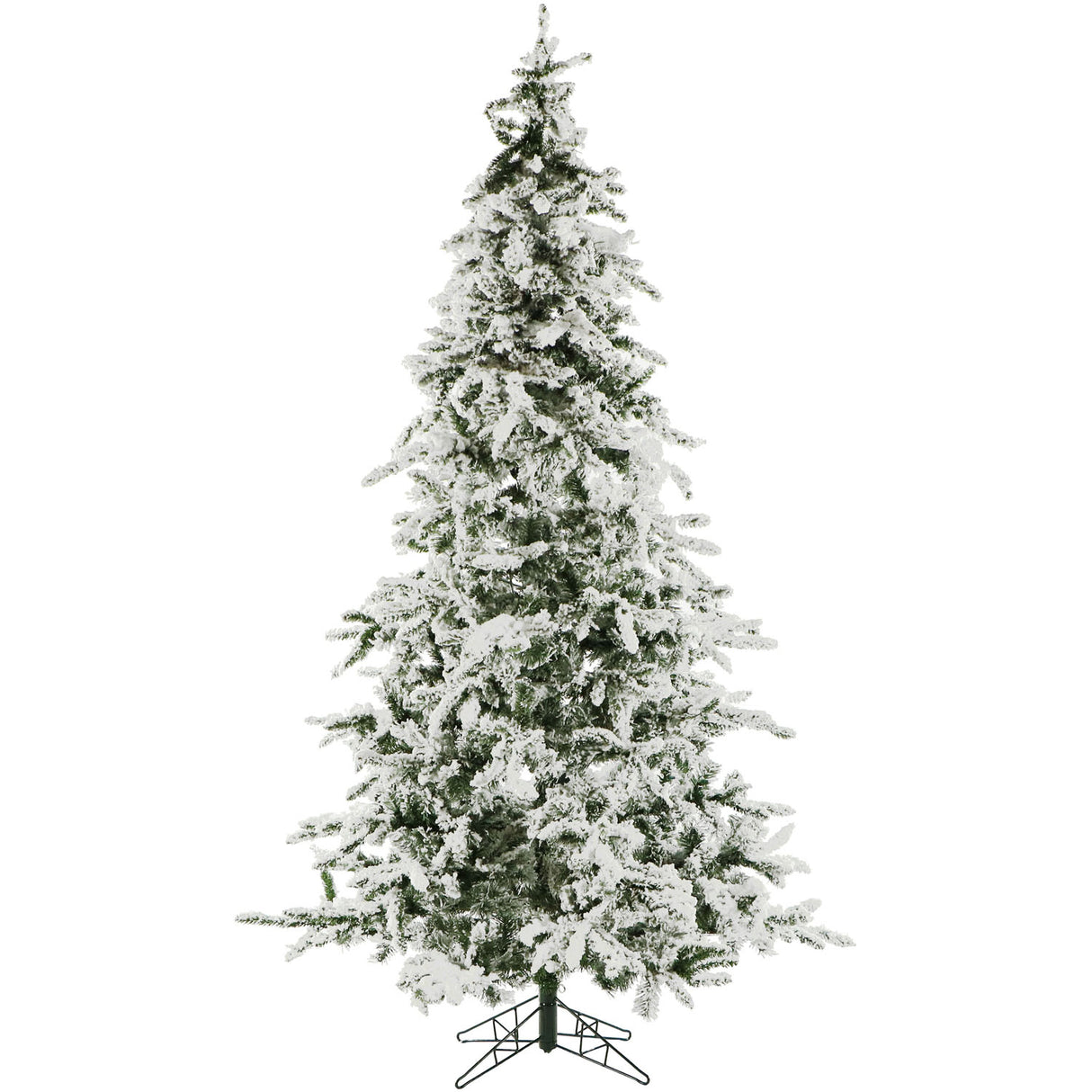 7.5-Ft. White Pine Snowy Artificial Christmas Tree with Clear LED String Lighting