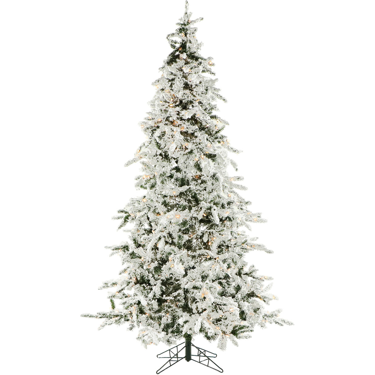 7.5-Ft. White Pine Snowy Artificial Christmas Tree with Dual Multicolor & Warm White LED Lights and Holiday Soundtrack