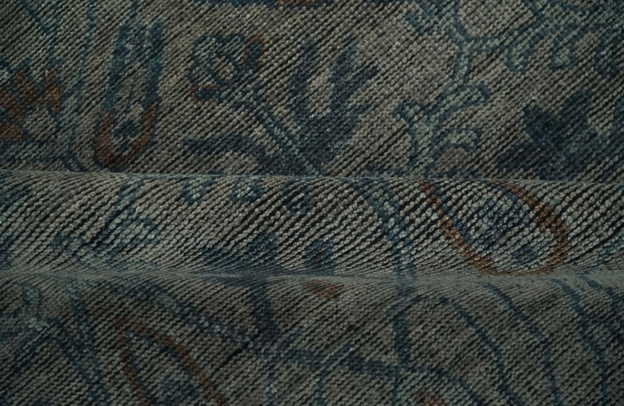 Custom Made Antique Style Gray, Taupe and Gray Traditional Design wool Rug