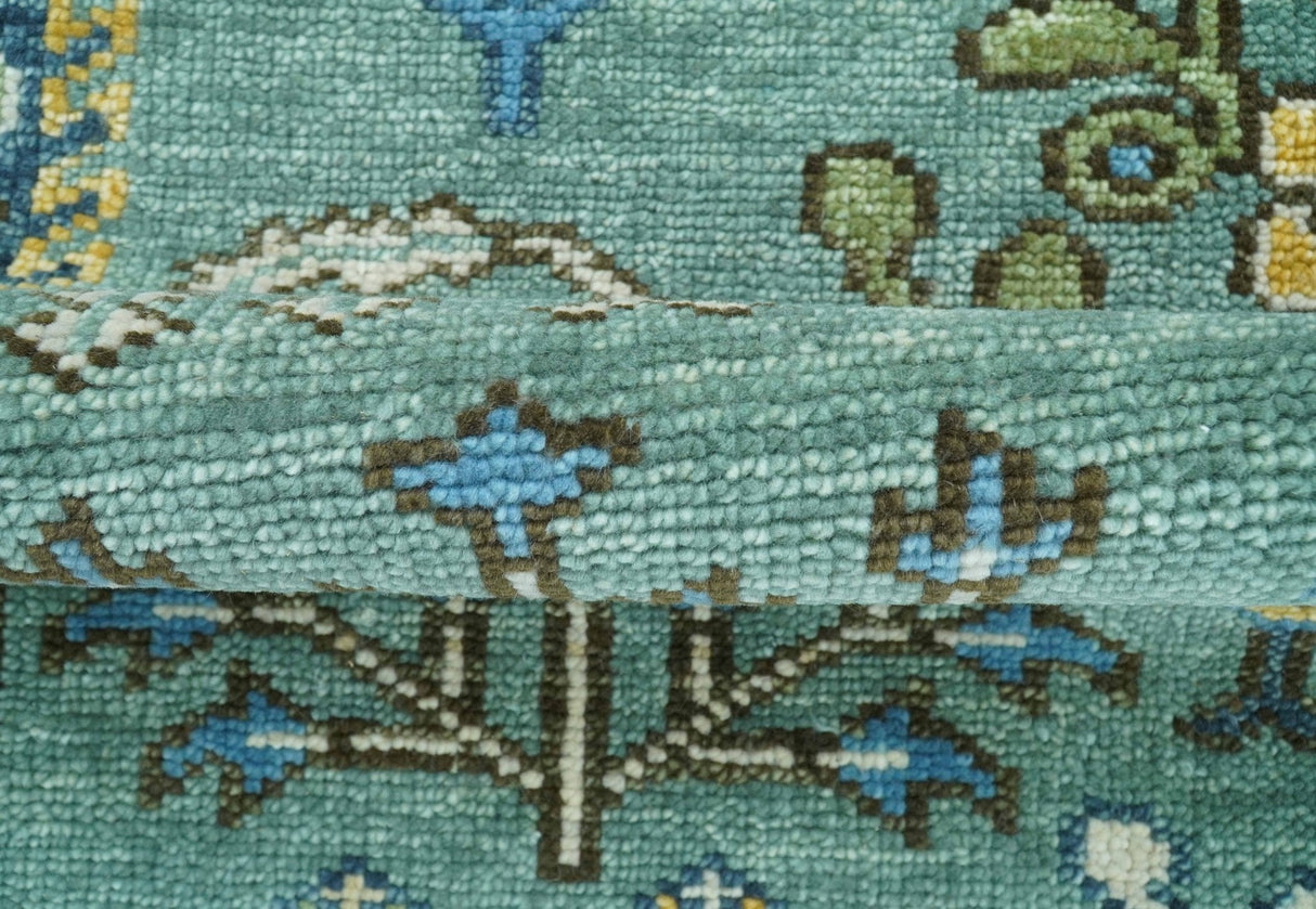 Custom Made Tree of Life Green Hand Knotted Runner Wool Rug