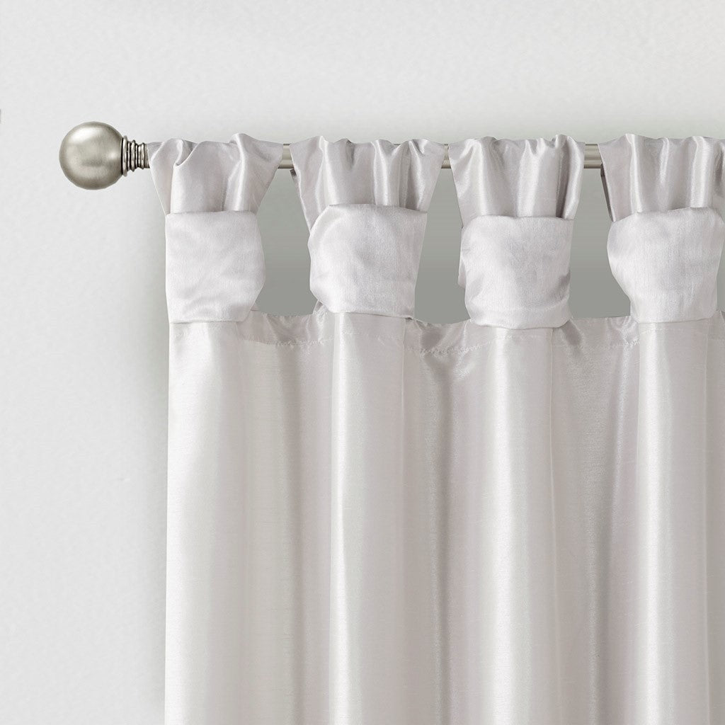 Twist Tab Lined Window Curtain Panel Silver 50x108"
