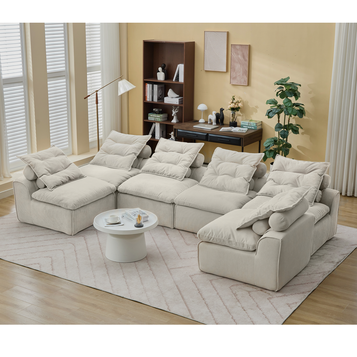 Modular Sofa Corduroy Beige