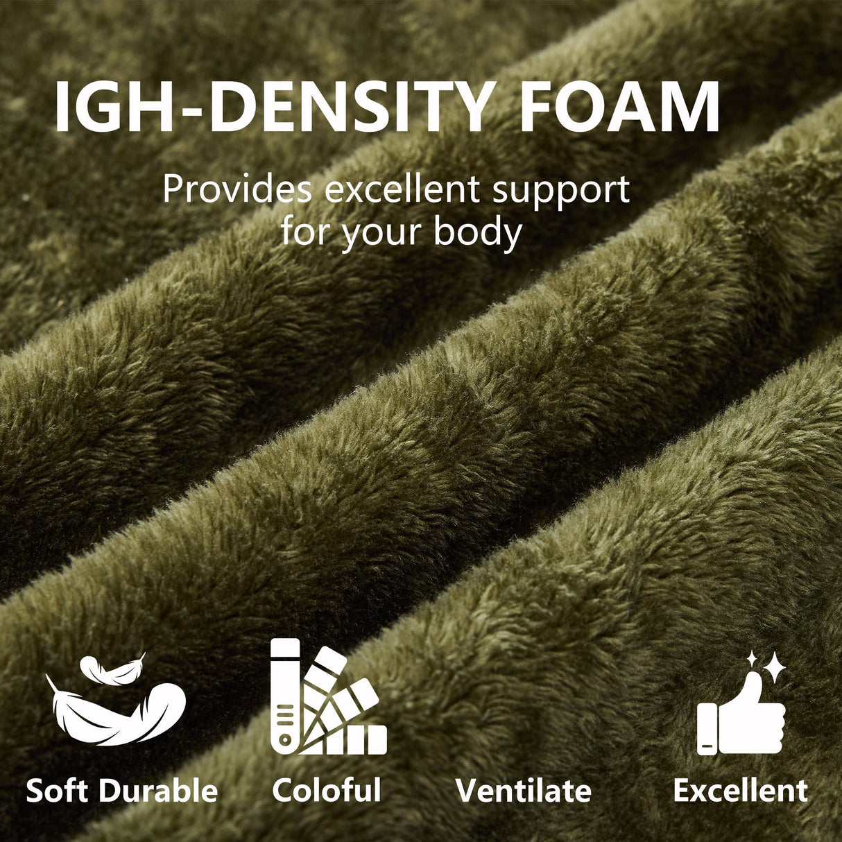 71-Inch Folding Sofa Bed in Green Plush Faux Fur