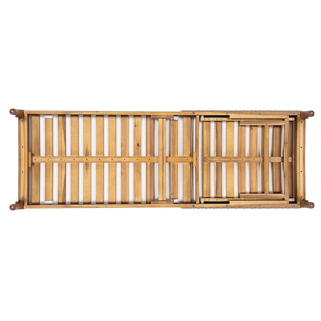 76.8' Solid Acacia Wood Sun Lounger Set of 2 with Cushions
