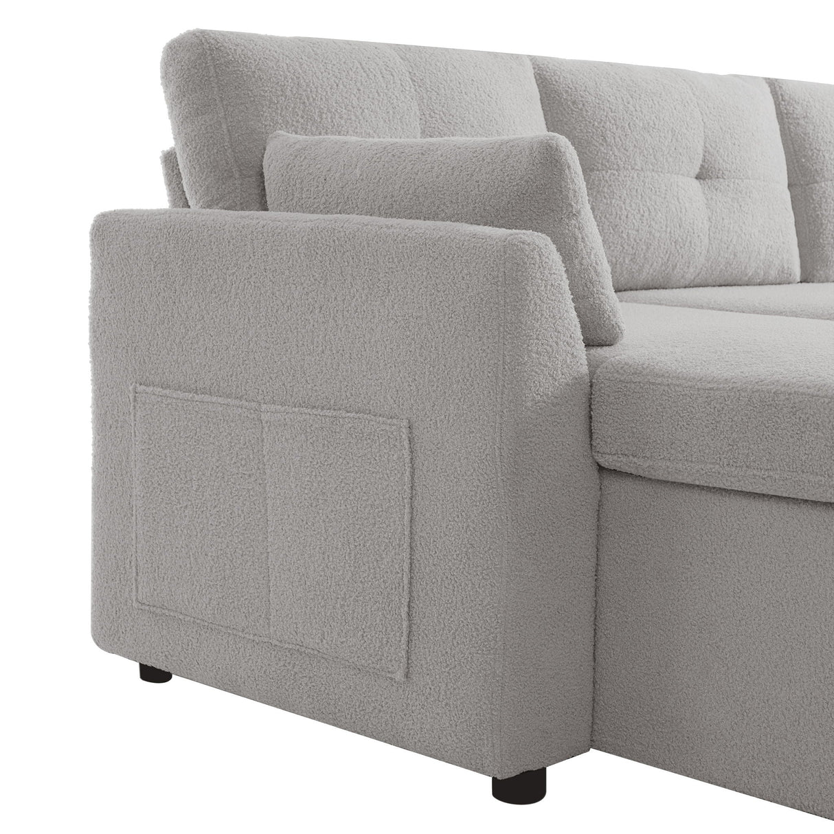 U-Shaped Sectional Sofa Bed With Storage And USB Ports