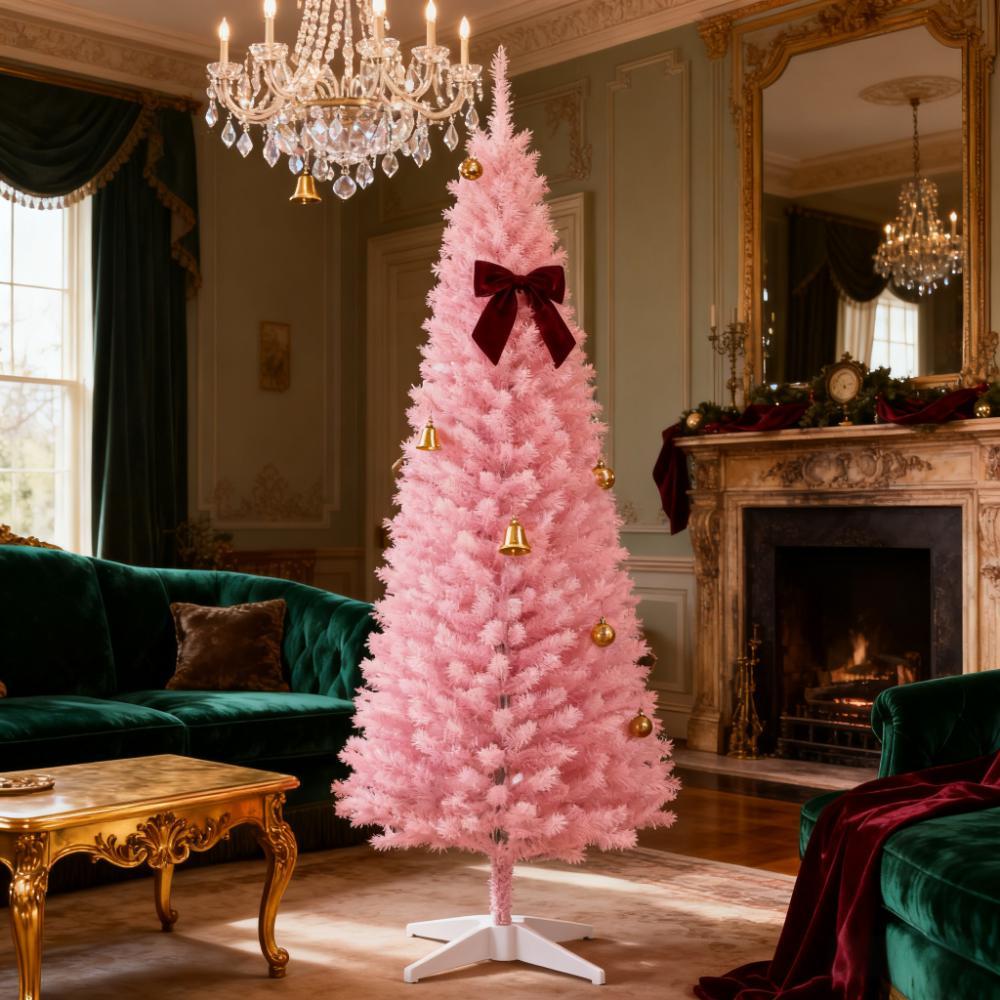 Artificial Pencil Christmas Tree, Slim Xmas Tree with Easy Setup, Ideal for Festive Displays