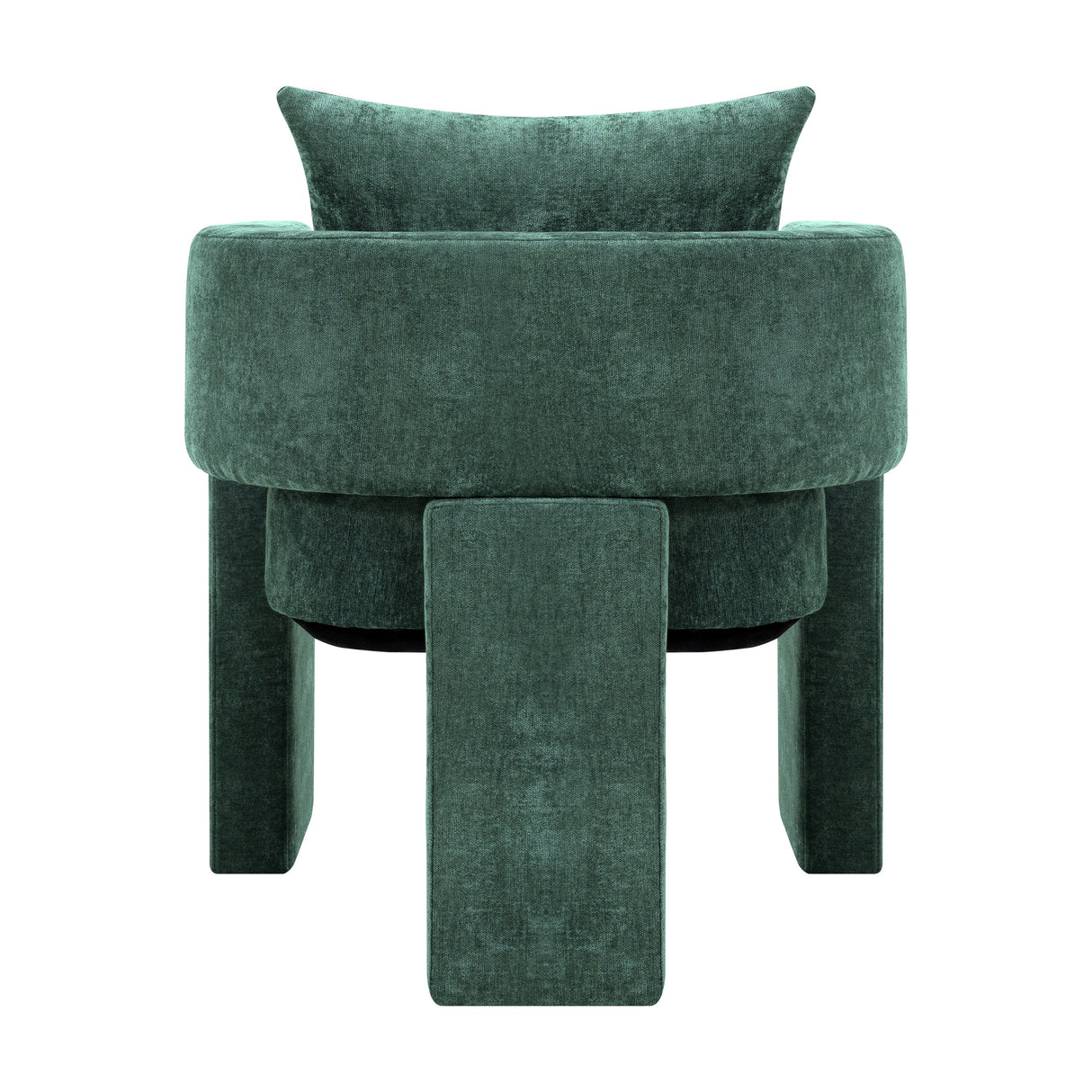 Modern 3-Leg Chenille Accent Chair with Ergonomic Arms & Removable Pillow