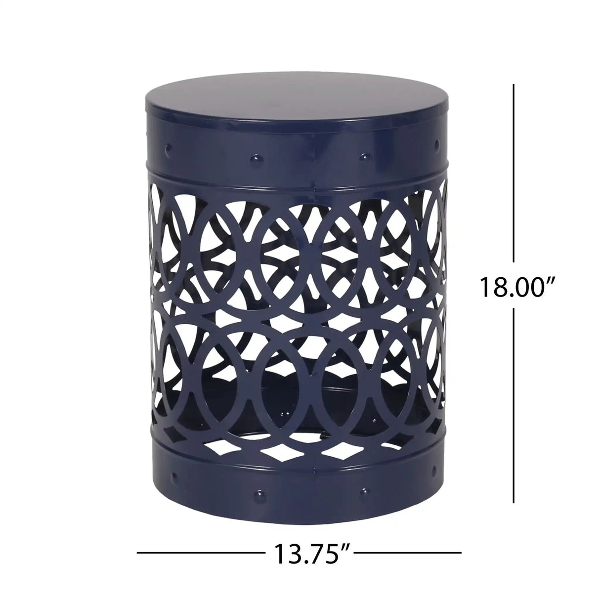 Outdoor Metal Large End Table, Modern Design