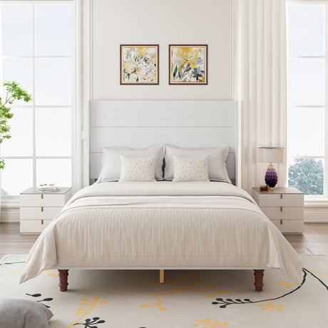 Queen-Size-High-Headboard-Bed-Frame-–-White-Headboards
