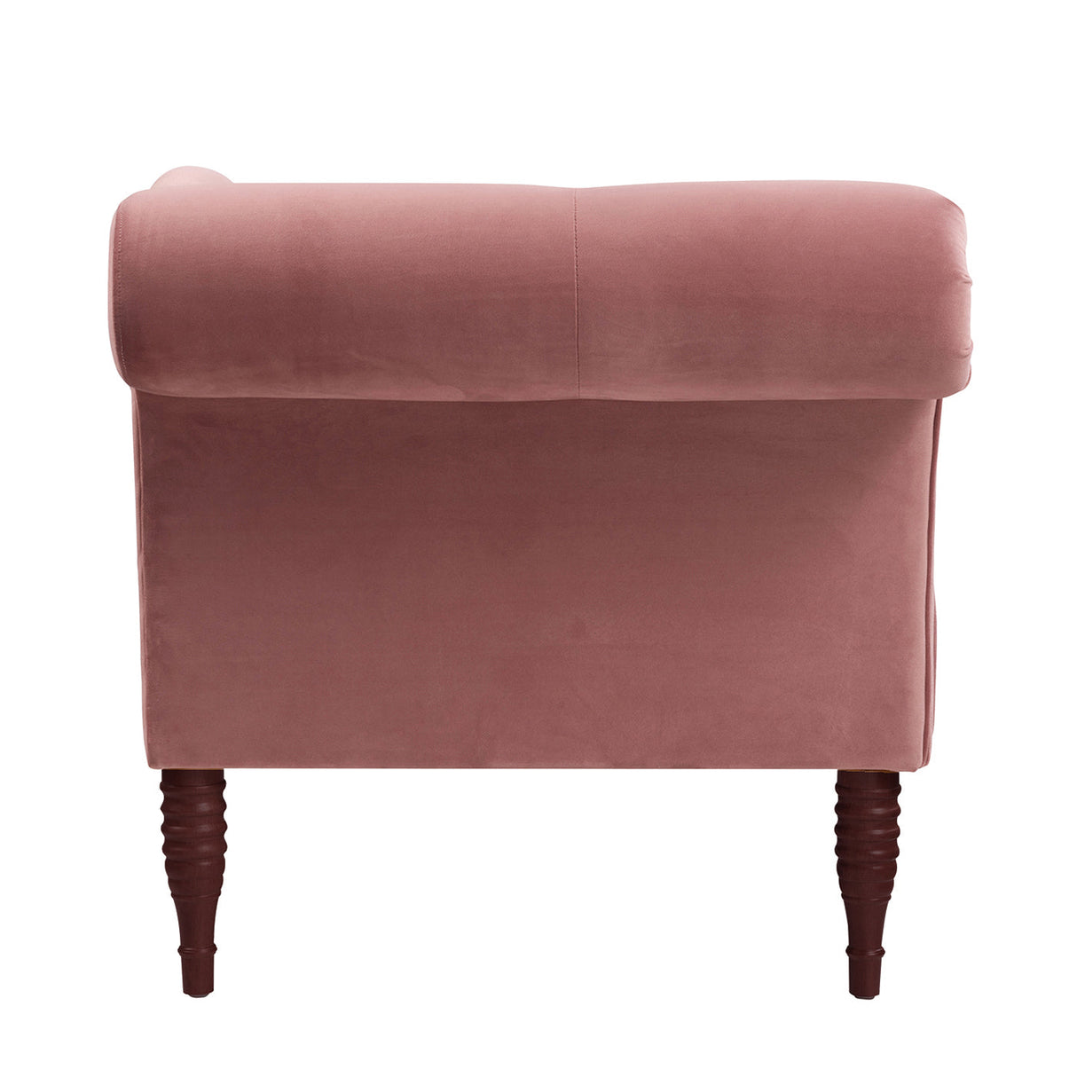 Samuel Tufted Roll Arm Chaise Lounge, Ash Rose Pink Velvet