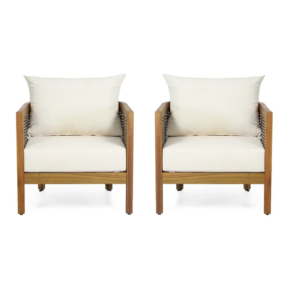 Handcrafted Acacia Club Chairs- Set of 2