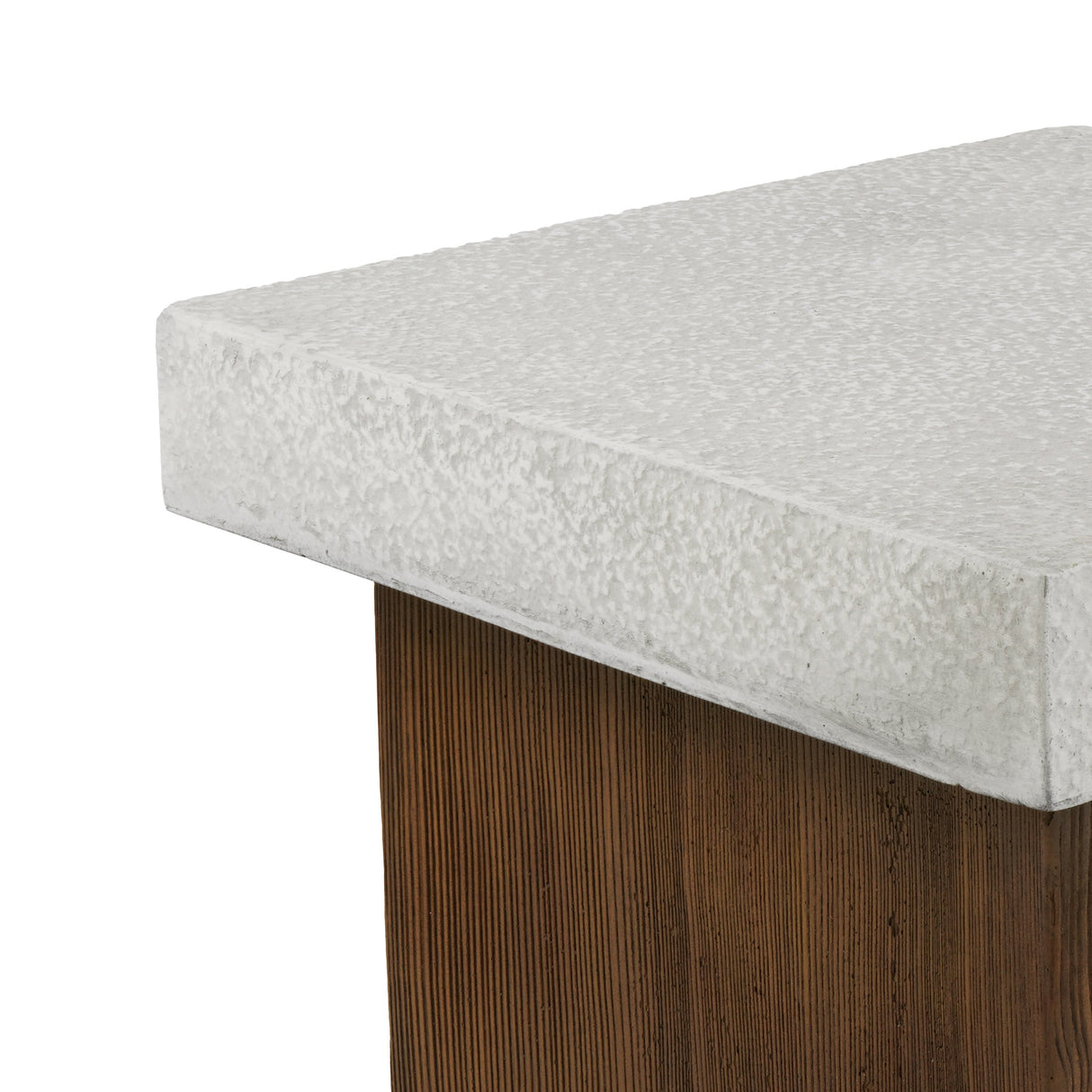 MGO Square Side Table with Faux Stone Top and Wood Frame