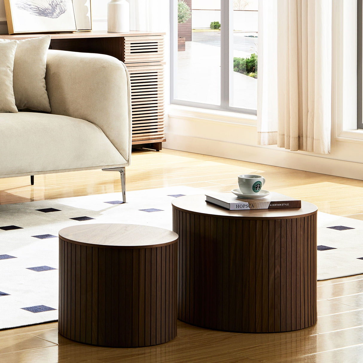 Handcrafted Nested Table Set, 2 Pieces