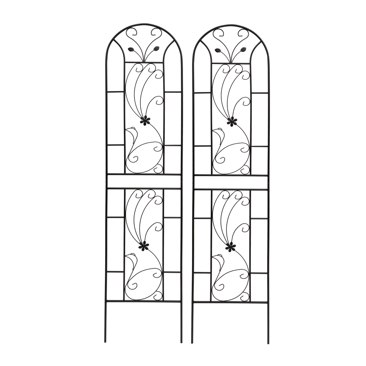 4 Pack Metal Garden Trellis 86.7'' x 19.7'' Rustproof Black