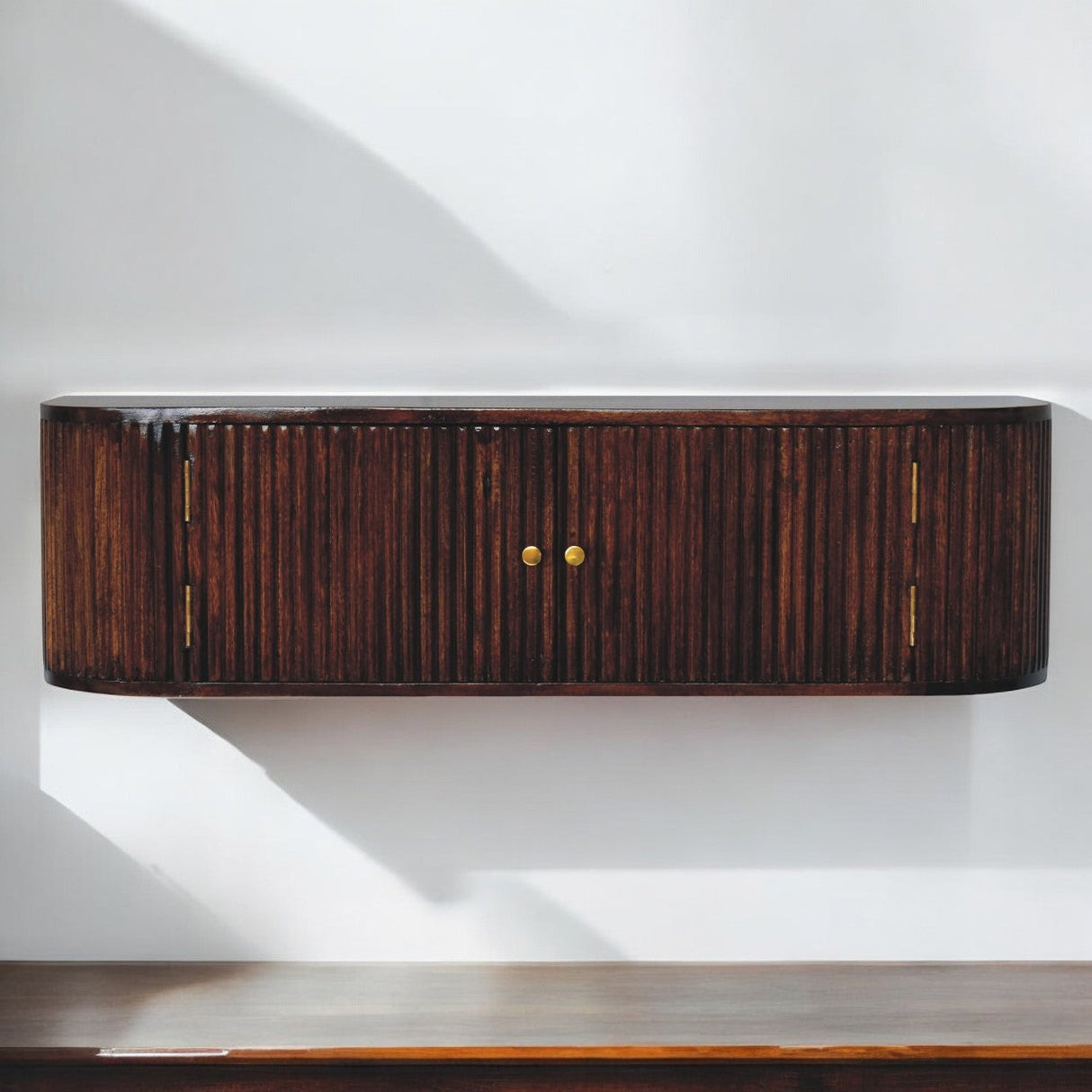 Solid Wood Chunky Chestnut Floating Bedside Table