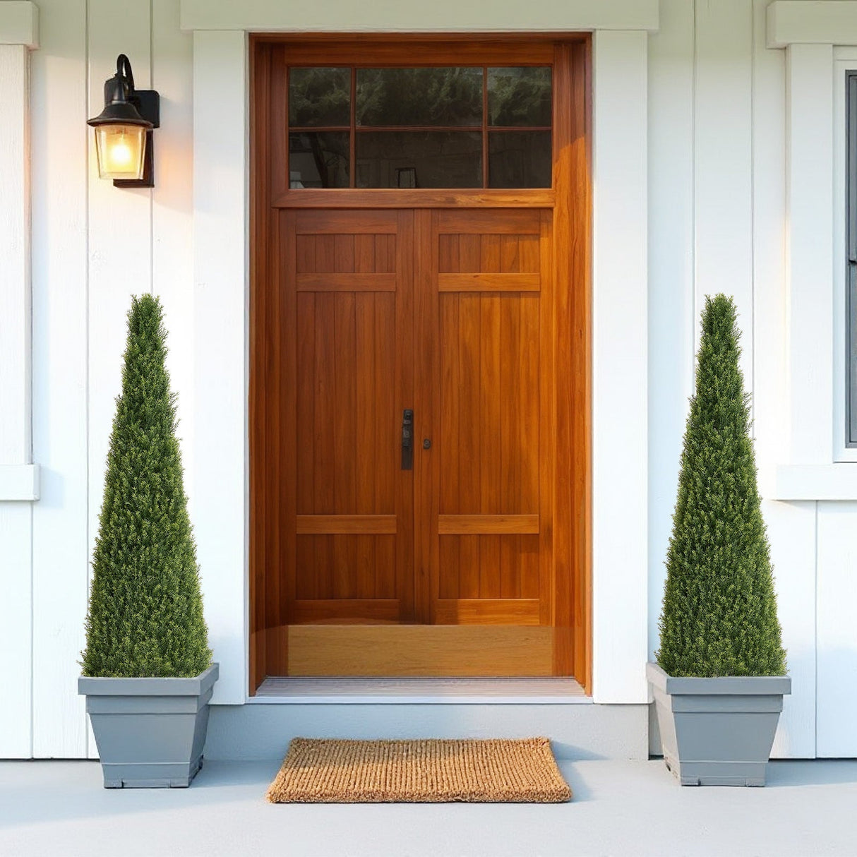 5FT Conical Topiary Cedar Trees Artificial Outdoor Lifelike Faux Evergreen