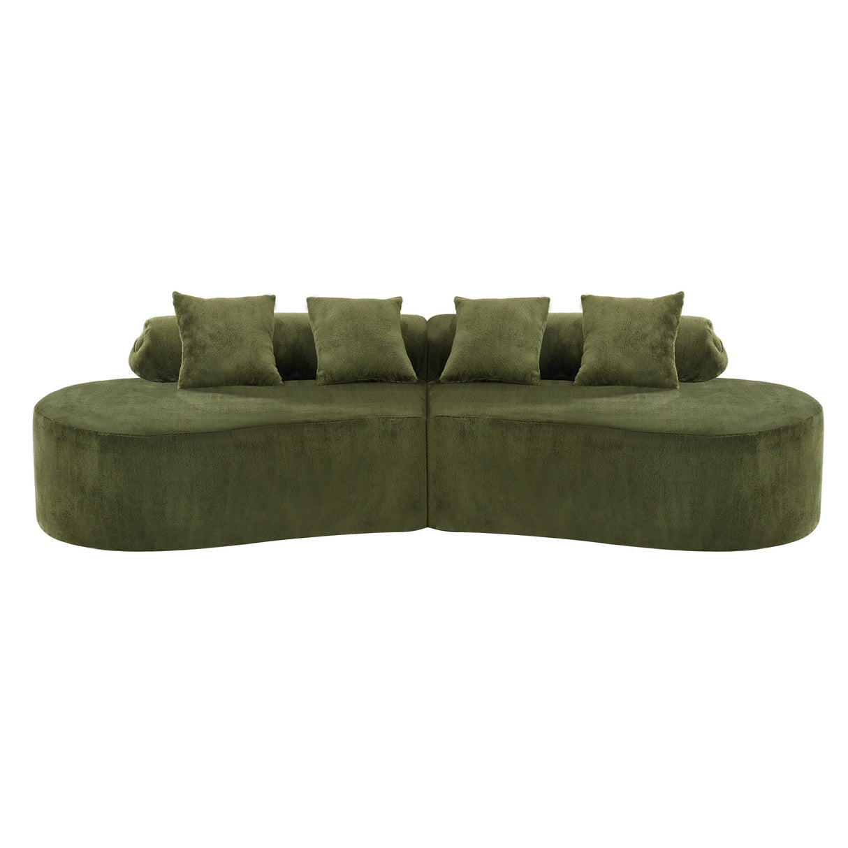 Modern Curved Sofa With Pillows