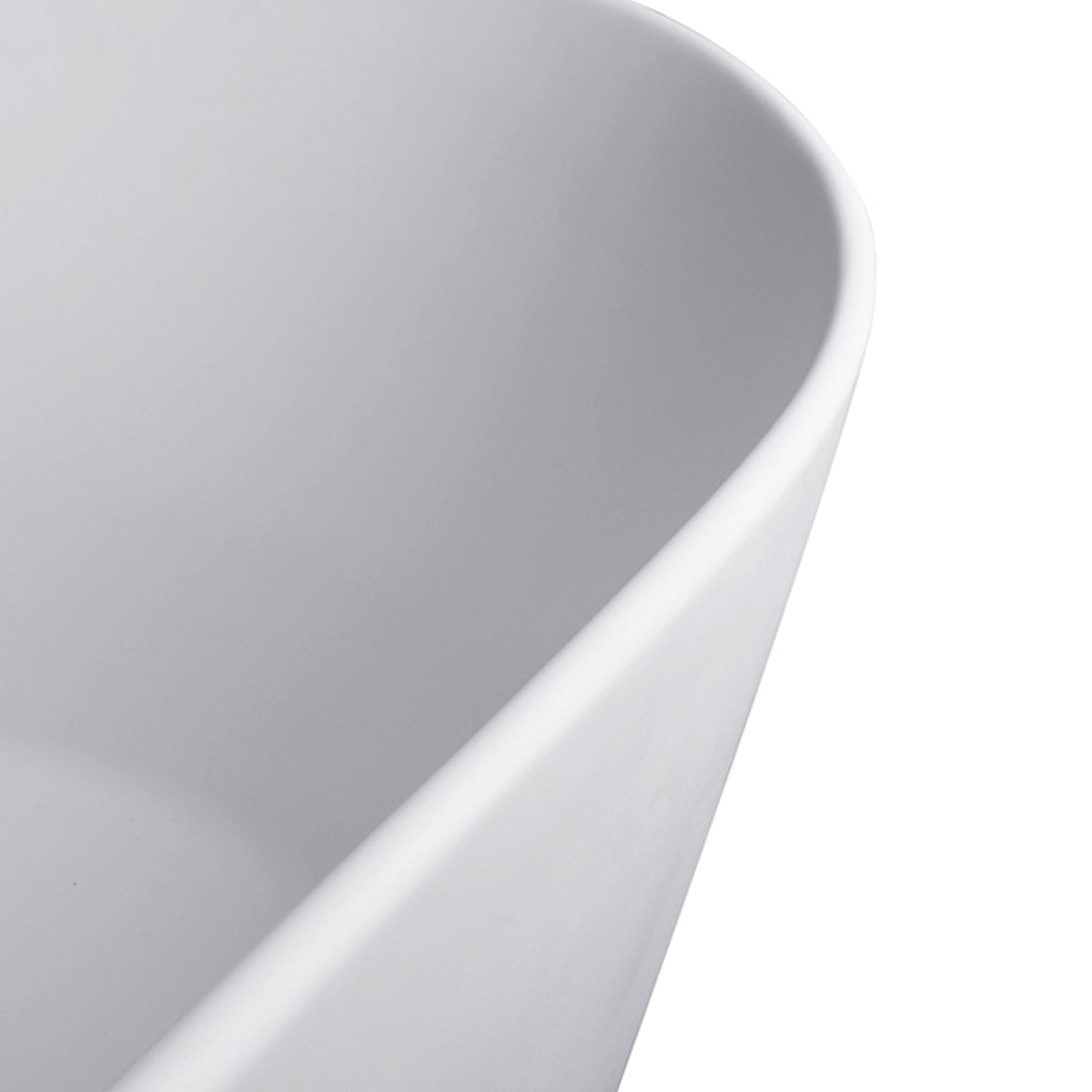 Solid Surface Stone Resin Soaking Bathtub with Overflow - Matte White