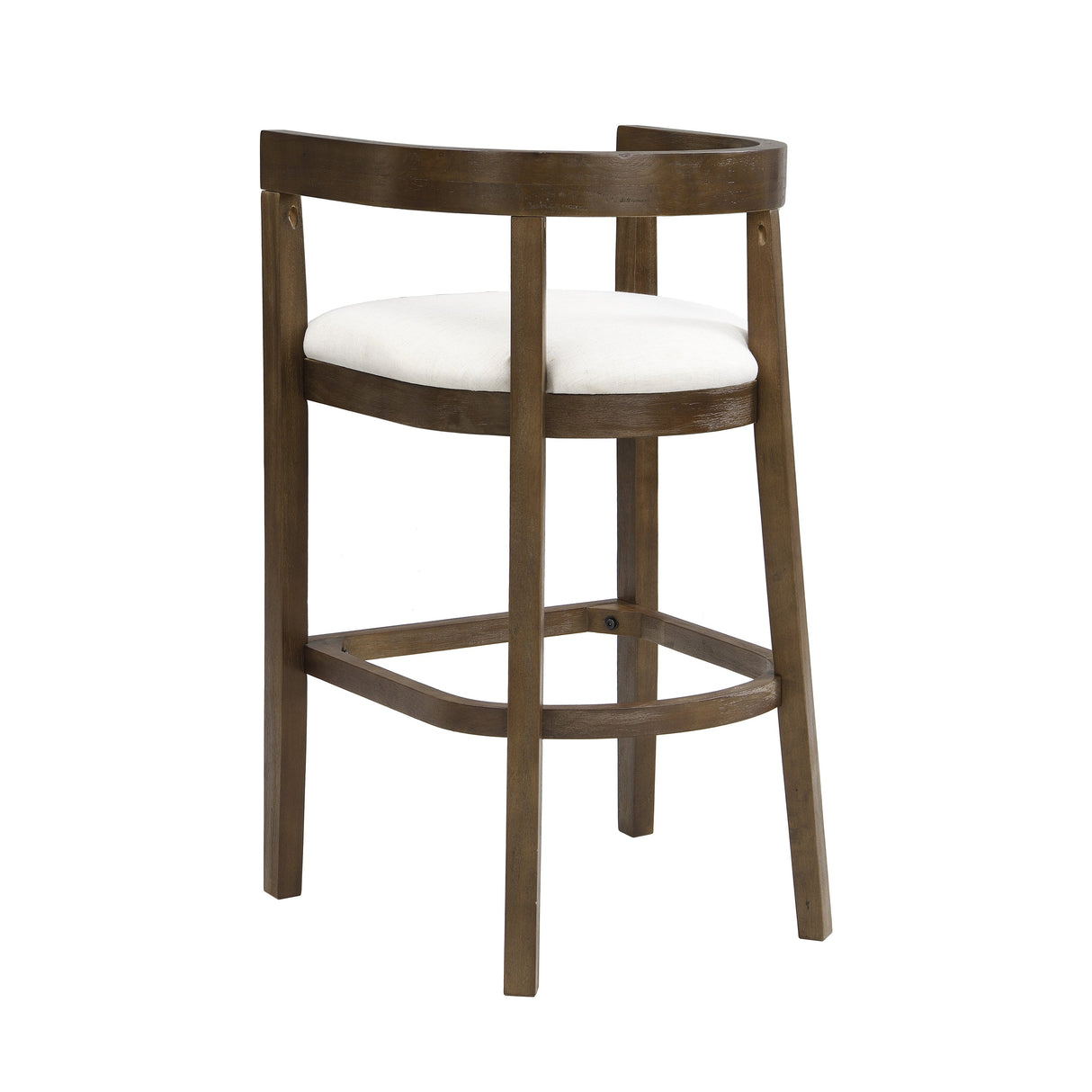 Modern Rubberwood Bar Stool Set with Upholstered Seats